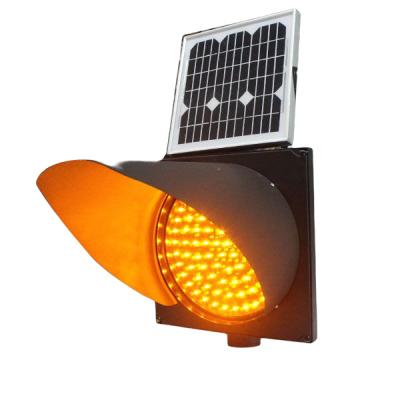 China PC Engineering Plastic & Safety 300mm Anti-UV Yellow Flashing Traffic Lights Solar Strobe Warning Lights for sale