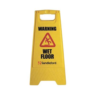 China Custom A Shape PP Banana Plastic Material Mini Board Plastic Bendable Yellow Warning Caution Floor Wet Sign for sale