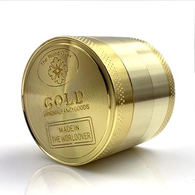 China Golden Herb Grinder Herb Grinder 40mm Zinc Alloy Shisha Herbal Crusher Hookah Grinder Smooking Shisha Pipe Smoke Accessories for sale