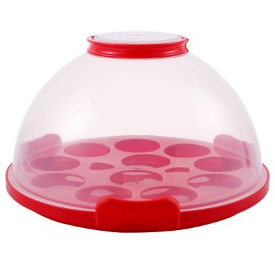 China Sustainable Round Plastic Cake Carrier Storage Cake Container With Handle for sale