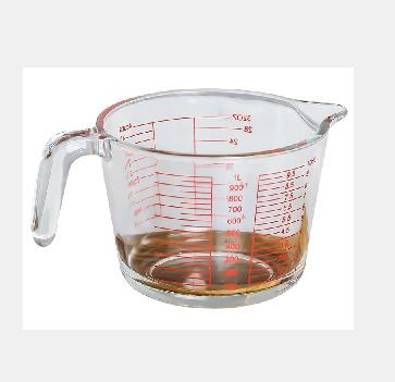 China 1L Kitchen Jug Kitchen Tools High Borosilicate Glass Home Custom Measuring Measuring Cup With Handle for sale