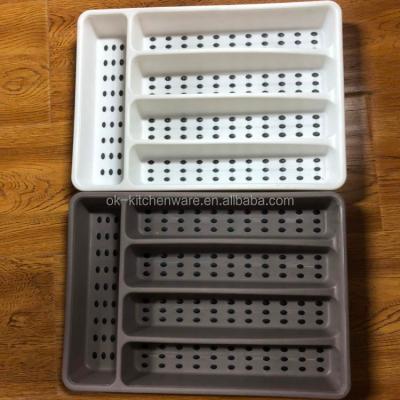 China Factory Price Kitchen Cutlery Drawer Non-Slip Plastic Viable Organizer Tray for sale