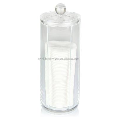 China Acrylic Cotton Round Dispenser/Beauty Pad Container Facial Holder/Cosmetic Organizer 21*7*7.8cm for sale