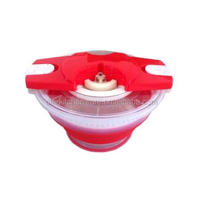 China Plastic Lettuce Dryer Folding Salad Spinner Tool or Manual Small Salad Plastic Spinner for sale