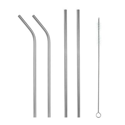 China Sustainable STAINLESS STEEL DRINKING STRAWS, SET OF 4, FREE CLEAR BRUSH INCLUDED for sale