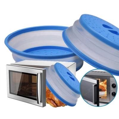 China Oven Splatter Lid Foldable Food Viable Folding Dish Microwave Silicon Cover Microwave Fruit Strainer Vegetable Strainer for sale