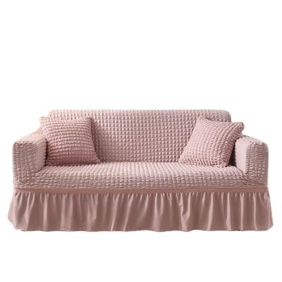 China Amazon Elastic Breathable Hot Selling Comfort Corn Design Rose Multicolor Solid Classic Sofa Protector Cover With Skirt for sale