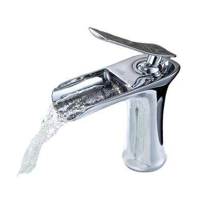 China Brass Single Handle Single Hole Waterfall Faucet Mixer Basin Faucets Basin Faucets Basin Faucets Hot And Cold Platform for sale