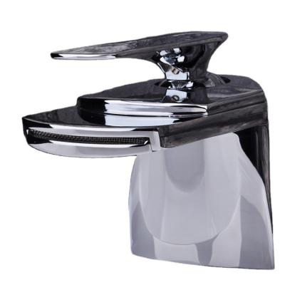 China Brass Single Hole Single Handle Waterfall Mixer Tap Basin Faucet Basin Faucet Hot And Cold 2022 New Design for sale