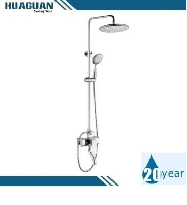 China Cheap Thermostatic Faucets Bathroom Shower 6inch Head Shower 3 Functions Hands Raifall Sliding Bath Shower Set for sale