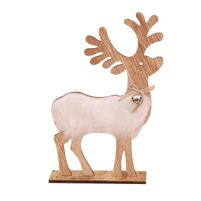 China Hot Selling Christmas Decorative Deer Crafts Luminous Wooden Deer Ornaments Christmas Gifts for sale