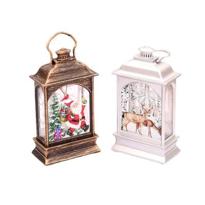 China Pc+light Small Christmas Lantern Candlestick Lamp Night Lamp Snowman Table Display Christmas Decorations for sale