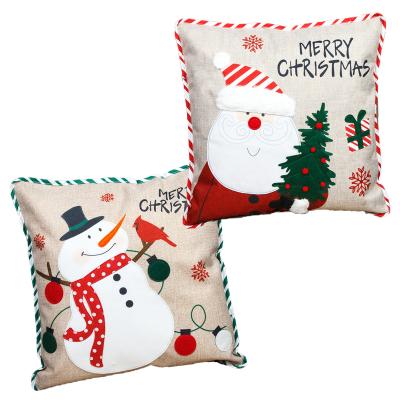 China Wholesale Christmas Eco-friendly and Reusable Sofa Decoration Snowman Christmas Pillowcase for sale