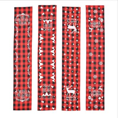 China Red and Black Modern Table Plaid Christmas Deer Runner for Xmas Holiday Birthday Party Home Decoration for sale