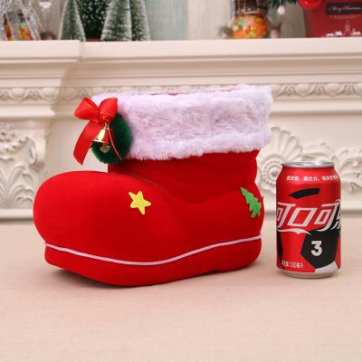 China Eco-friendly Christmas Boot Candy Christmas Gift Christmas Materials Decoration Extra Large Jar Flocking Boots for sale