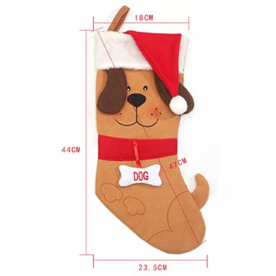 China Running Dog Paw Gift Bag Stocking Pet Christmas Stocking Cloth Dog Christmas Stocking Wholesale Christmas Decoration for sale