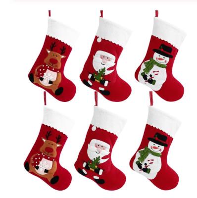 China Christmas Paper Stockings Felt Decorative Gift Bag Party Treat Christmas Tree Hanging For Xmas Party Festival Birthday for sale