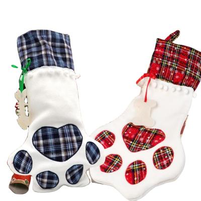 China Polyester Wholesale Custom Vintage Plain Sublimation Dog Paw Gift Decoration Socks Christmas Luxury Stocking for sale