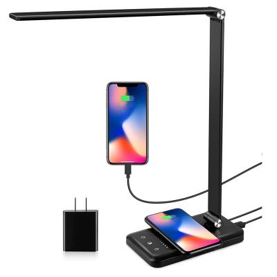 China Modern Multifunctional Led Desk Lamp USB LED Desk Lamp 10W Wireless Charger For Wholesales for sale