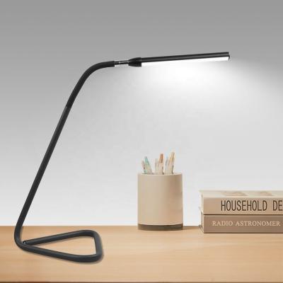 China 10 Levels Brightness Dimmable LED Desk Lamp Triangle Simple Design Modern Aluminum Flexible Gooseneck Table Near Reading Light for sale