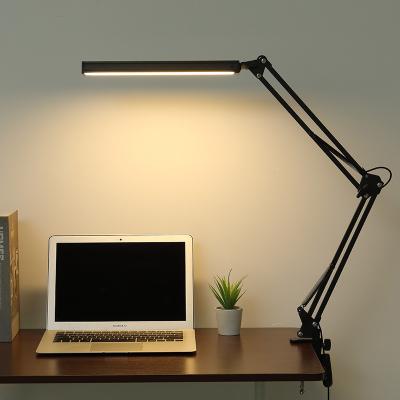 China Modern Flexible Metal 12W Dimmable LED Swing Arm Desk Lamp With Clamp For Beauty Nail Task Light for sale