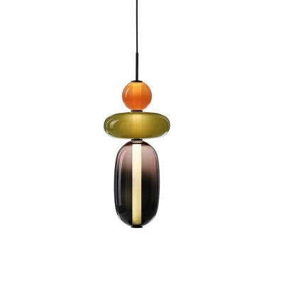 China Bomma Pebbles Modern Configuration 5 Small Pendant Light With Stained Glass Shades For Farmhouse for sale