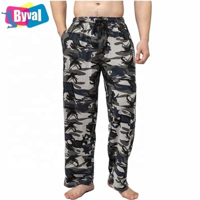 China Byval QUICK DRY Custom Mens Sleep Pajama Pants 100% Cotton Knit Elastic Waistband Lounge Long Wear Man Sleepwear for sale