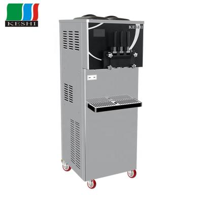 China Factory KESHI Ice Cream Machine Vertical Sale 3 Mixed Flavors Snack Food Soft Serve Ice Cream Machine for sale