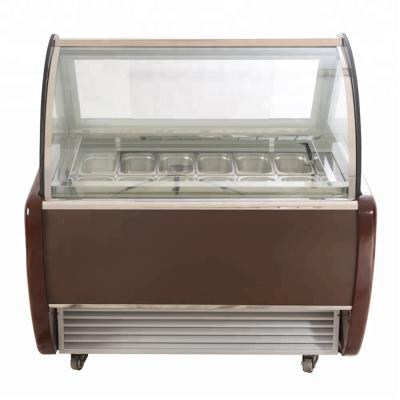 China Single-Temperature Supermarket Freezer Stainless Steel Ice Cream Cooling Display Cabinet for sale