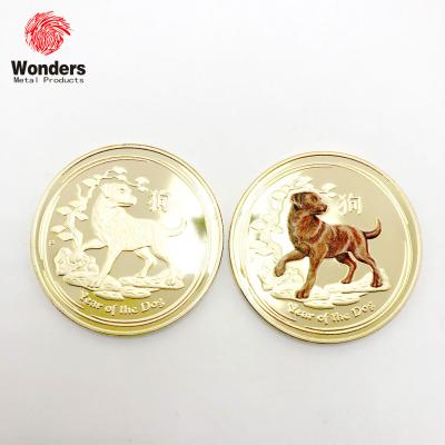 China Funny 3D Chinese Zodiac Signs Dog Coins China Zodiac Coin Container Purse Metal Bank for sale