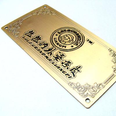 China Europe Best Selling Etching Custom Metal Logo Plates for sale