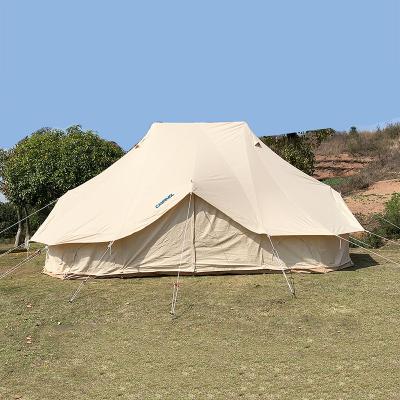 China 100% Camping Glamping Safari Tent Canvas Luxury Family Yurt Bell Tent 6m Emperor Bell Tent Cotton Canvas Bell Tent for sale