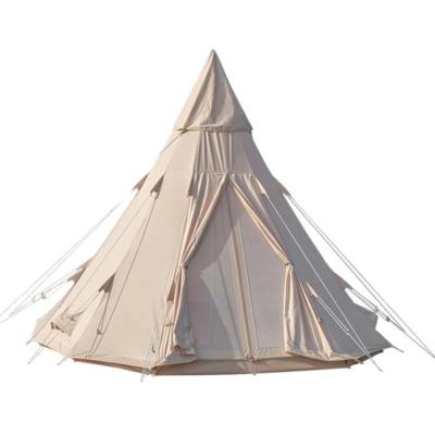 China Bell Tent Canvas 5m Bell Tents Double Layer Teepee Tent Outdoor Indian Yurt Camping Glamping Bell Tents For Sale for sale