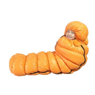 China Mummy Baby Sleeping Bags With 95% Duck Down Big Mummy Filled Camping Bags For Kids for sale