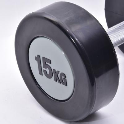 China PU Rubber Covered Professional Barbell Accessories Gym Dumbbell Free Weights for sale