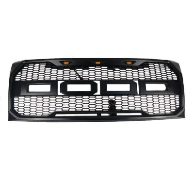 中国 ABS Front Trim GRILLS Raptor Style Replacement Grill With LED+Letters Running Car Accessories Fit For FORD F150 2009-2014 ABS Black 販売のため