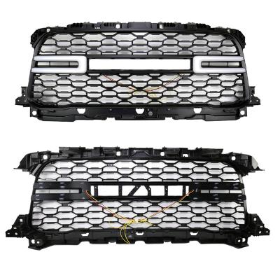 中国 ABS Front Grille Fitted For 2019-2021 Dodge Ram 2500 Front Grille Mesh Grille Led Emblem LED Lights Modified Rebel Style Black 販売のため