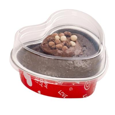 China Widely used hotsales LWS-HC86 heart shape foil bake pan size custom aluminum foil chocolate baking cups for sale