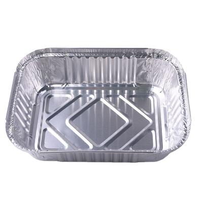 China 7.8x5.8x2.2 Inch Disposable Aluminum Foil Food Bowls Pan Tray With Lid Eco-friendly for sale