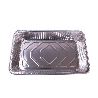 China Heat Resistance Rectangle Roasting Aluminum Foil Turkey Pan With Lid Disposable Container for sale