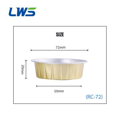 China LWS-RC72 60ml Widely Used Disposable Colorful Aluminum Foil Cupcake Baking Fast Food Small Aluminum Foil Cups With Lid for sale