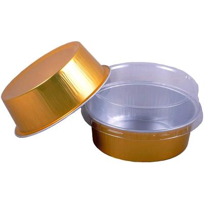 China Wholesale Eco - Friendly Round Colorful Aluminum Foil Cake Baking Cups With Lids for sale