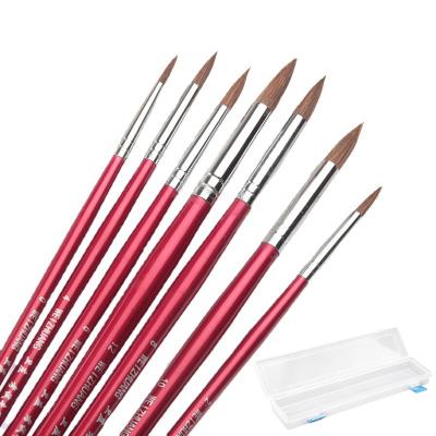 China Stroke 7Pcs Moderate/High Head Wolf Hair Set Artists Brush Set Kids Watercolor Gouache Acrylic Oil Paint Brush for sale