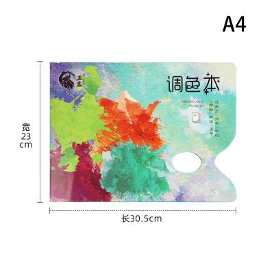 China WEIZHUANG 36 Acrylic Watercolor Gouache Oil Paint Covers/Disposable Teardrop Art Paint Palette 60gsm A4 Off Pad Paper Paints Mixing Wash Free Palette for sale