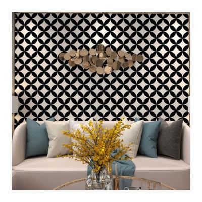 China Latest Design Modern PVC Embossed Modern 3d Wallpaper For Office Black And White Color for sale