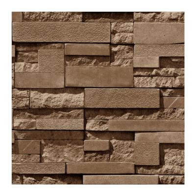 China Modern New Fashion Stone Effect Wall Decoration PVC Vinyl Wallpaper 3d Brick Stone Designs for sale