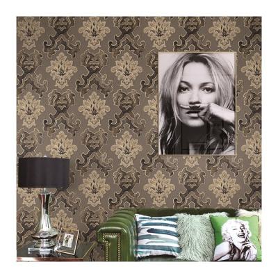 China Good price modern 3d effect wall pattern pvc embossed italian damask wallpaper for home wall for sale