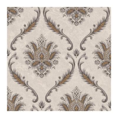 China Modern Italian Roof Decoration Design Damask Style Pvc Deep Embossed 3d Wallpaper for sale