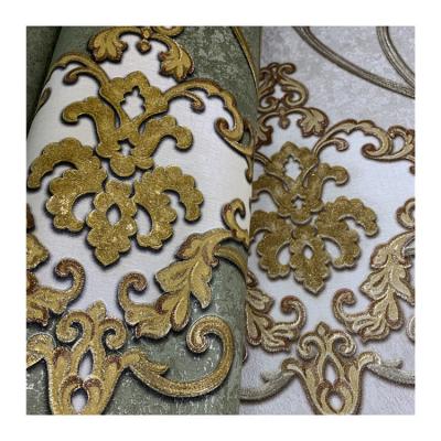 China 3d wallpaper 106 modern for home decoration pvc fashion damask designs large roll size for sale