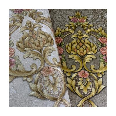 China Modern 3d wallpaper interior modern 3d wallpaper for home decoration flower texture damask wallpaper 106cm for sale